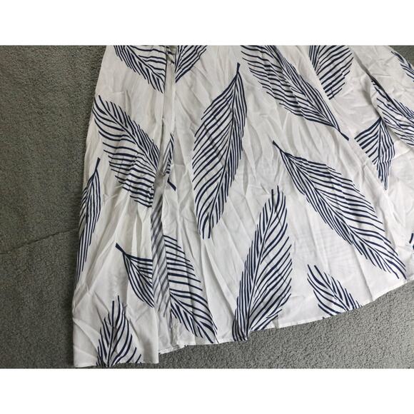 New Baltic Born Dress Womens XL Navy Leaf Print Corinth Maxi Slit - Picture 8 of 10